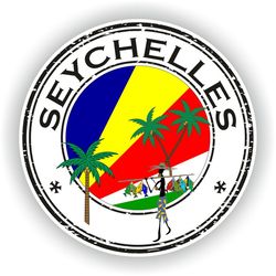 seychelles seal sticker round flag for laptop book fridge guitar motorcycle helmet toolbox door pc boat