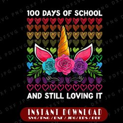 100 Days Of School And Still Loving It PNG, Unicorn Png, 100 Magical Days of School Png, Unicorn School Png File