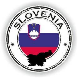 slovenia seal sticker round flag for laptop book fridge guitar motorcycle helmet toolbox door pc boat