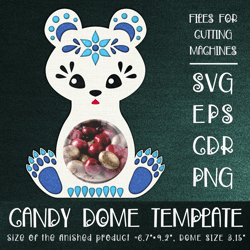 White Bear Candy Dome | Paper Craft Template
