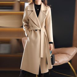 Wool coat high-end double-breasted classic luxurious winter mid-length wool coat Man & Woman