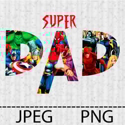 superhero super dad png, jpeg stencil vinyl decal tshirt transfer iron on