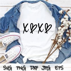 Xoxo Svg, Hugs and Kisses SVG PNG DXF, Heart Svg, Valentine Svg, Love Svg, Valentine Shirt Svg, Hello Valentine Shirt