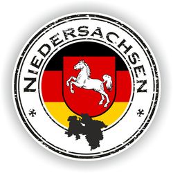 niedersachsen germany seal sticker round flag for laptop book fridge guitar motorcycle helmet toolbox door pc boat