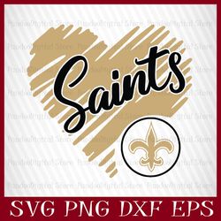 New Orleans Saints Heart Football Team Svg, New Orleans Saints Heart Svg, NFL Teams svg, NFL Heart, NFL Svg, Png, Dxf