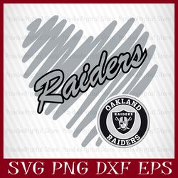 Oakland Raiders Heart Football Team Svg, Oakland Raiders Heart Svg, NFL Teams svg, NFL Heart, NFL Svg, Png, Dxf