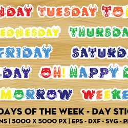 cute days of the week - day stickers