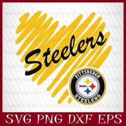 Pittsburgh Steelers Heart Football Team Svg, Pittsburgh Steelers Heart Svg, NFL Teams svg, NFL Heart, NFL Svg, Png, Dxf