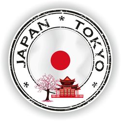 japan tokyo seal sticker round flag for laptop book fridge guitar motorcycle helmet toolbox door pc boat