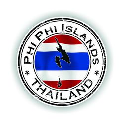 thailand phi phi islands seal sticker round flag for laptop book fridge guitar motorcycle helmet toolbox door pc boat