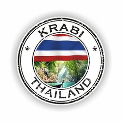 thailand krabi seal sticker round flag for laptop book fridge guitar motorcycle helmet toolbox door pc boat