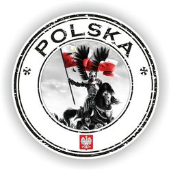 polska poland seal sticker round flag for laptop book fridge guitar motorcycle helmet toolbox door pc boat