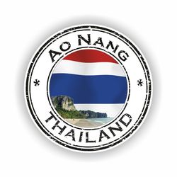 thailand ao nang seal sticker round flag for laptop book fridge guitar motorcycle helmet toolbox door pc boat