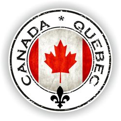 canada quebec seal sticker round flag for laptop book fridge guitar motorcycle helmet toolbox door pc boat