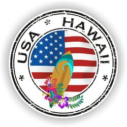 hawaii usa seal sticker round flag for laptop book fridge guitar motorcycle helmet toolbox door pc boat