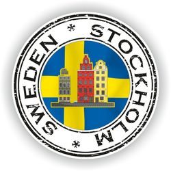 sweden stockholm seal sticker round flag for laptop book fridge guitar motorcycle helmet toolbox door pc boat