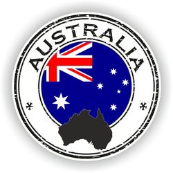 australia seal sticker round flag for laptop book fridge guitar motorcycle helmet toolbox door pc boat