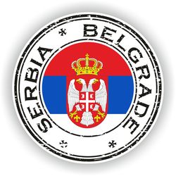 serbia belgrade seal sticker round flag for laptop book fridge guitar motorcycle helmet toolbox door pc boat