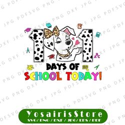 101 days school today png, 101 days smarter dalmatian png, 101 days of school dalmatian png, i survived 100 days clipart