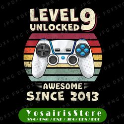 level 9 unlocked birthday png, 9th birthday boy gamer png, 9 years old gamer shirt png, funny kids gamer png