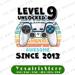 9th birthday png boy, level 9 unlocked kids 9th birthday gift for boys, 9 years old video games png 2013 birthday