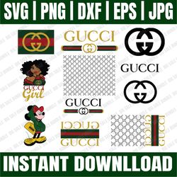 bundle 10 files gucci fashion svg, gucci logo svg, mickey gucci gang svg bundle, brand logo svg, fashion brand svg
