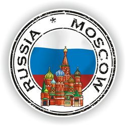 russia moscow seal sticker round flag for laptop book fridge guitar motorcycle helmet toolbox door pc boat