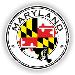 maryland seal sticker round flag for laptop book fridge guitar motorcycle helmet toolbox door pc boat