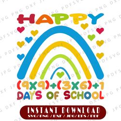 math formula 100 days of school rainbow svg, 100 days of school math svg, happy 100 days svg, cricut