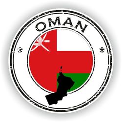 oman seal sticker round flag for laptop book fridge guitar motorcycle helmet toolbox door pc boat