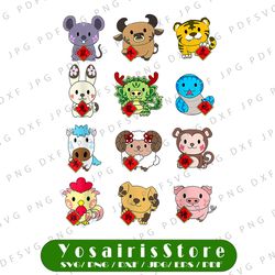 cute chinese zodiac animal png, all 12 chinese zodiac animals png, chinese new year puppets, lunar new year png