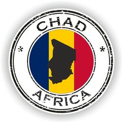 chad seal sticker round flag for laptop book fridge guitar motorcycle helmet toolbox door pc boat