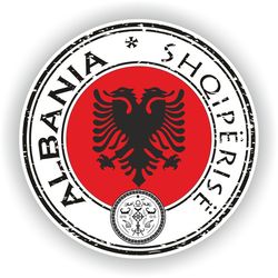 albania seal sticker round flag for laptop book fridge guitar motorcycle helmet toolbox door pc boat