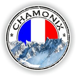 chamonix france seal sticker round flag for laptop book fridge guitar motorcycle helmet toolbox door pc boat