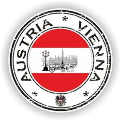 austria vienna seal sticker round flag for laptop book fridge guitar motorcycle helmet toolbox door pc boat
