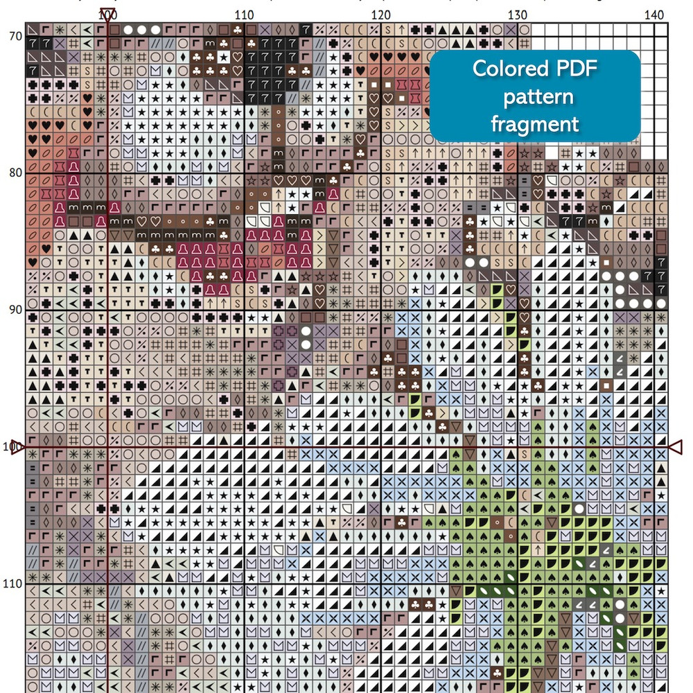 2 Funny Bunny guessing on a chamomile cross stitch pattern.jpg