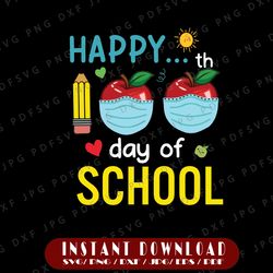happy 100th day of school png, 100 days of school png, apple pencil png, teacher, digital download