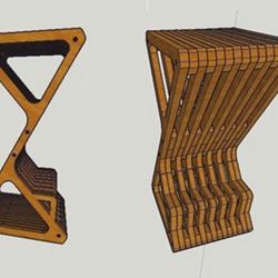 Digital Template Cnc Router Files Cnc Bar Stool Files for Wood Laser Cut Pattern