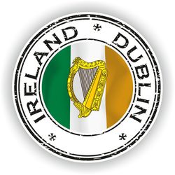 ireland dublin seal sticker round flag for laptop book fridge guitar motorcycle helmet toolbox door pc boat