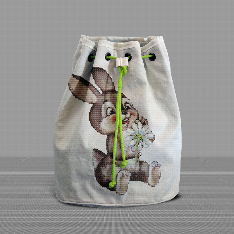 8 Funny Bunny guessing on a chamomile cross stitch pattern.jpg