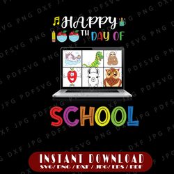 virtual teaching png, happy 100th day of school png teacher, 100 days of school  digital download