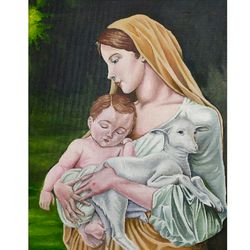 Madonna And Child Painting Woman And Child Painting Woman Artwork Icon Painting Madonna Artwork