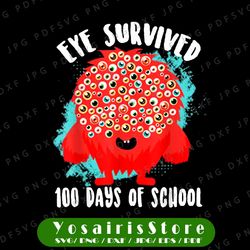 eye survived 100th days of school png, 100 days png, 100th day of school png, monster file png