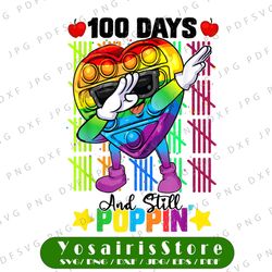 dabbing fidget toy 100 days of school still poppin png, 100th day pop it png, funny 100th day png, fidget toy png
