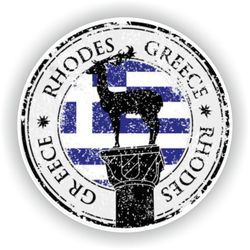 greece rhodes seal sticker round flag for laptop book fridge guitar motorcycle helmet toolbox door pc boat