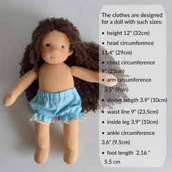Ready to ship set of clothes for waldorf doll 12'' (30 cm) – Doll outfit – Doll dress – Doll clothes