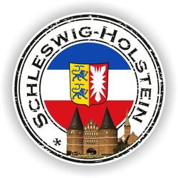schleswig holstein germany seal sticker round flag for laptop book fridge guitar motorcycle helmet toolbox door pc boat