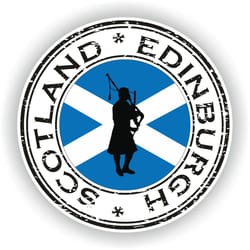 scotland edinburgh seal sticker round flag for laptop book fridge guitar motorcycle helmet toolbox door pc boat