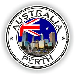 perth australia seal sticker round flag for laptop book fridge guitar motorcycle helmet toolbox door pc boat