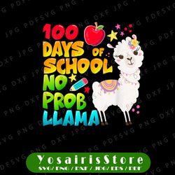 100 days of school png, no probllama llama 100th day png, llama png, 100th day of school, teacher quote png